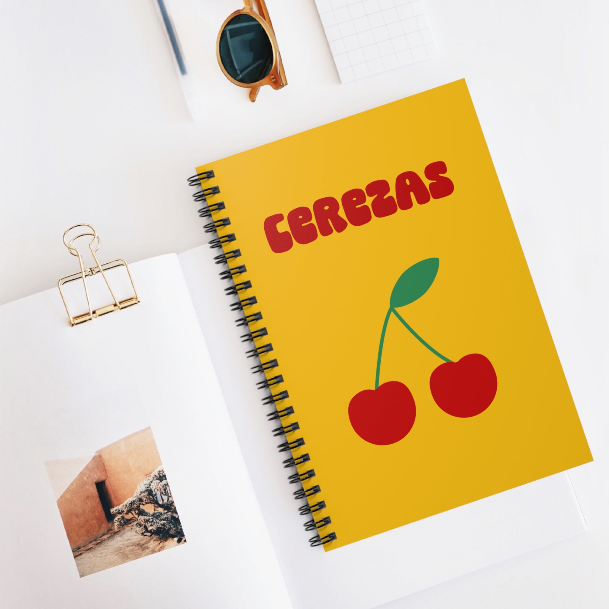 Cherry Cerezas Spiral Notebook, Cute Stationery, Gift for Students, Journaling, Back to School, Cherry Lover