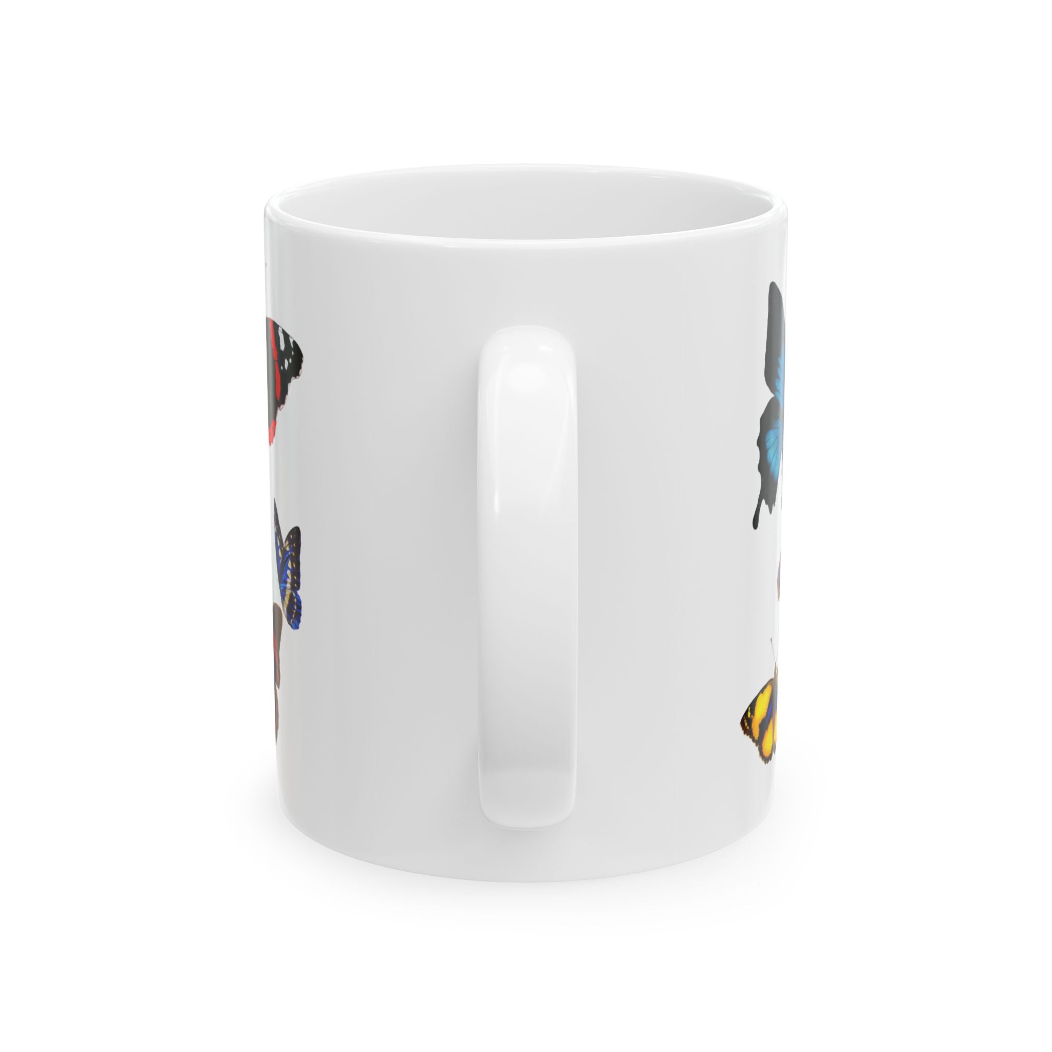 나비들 (Nabideul) Korean Vintage Butterflies Ceramic Mug — Colorful insect Design (11oz & 15oz)