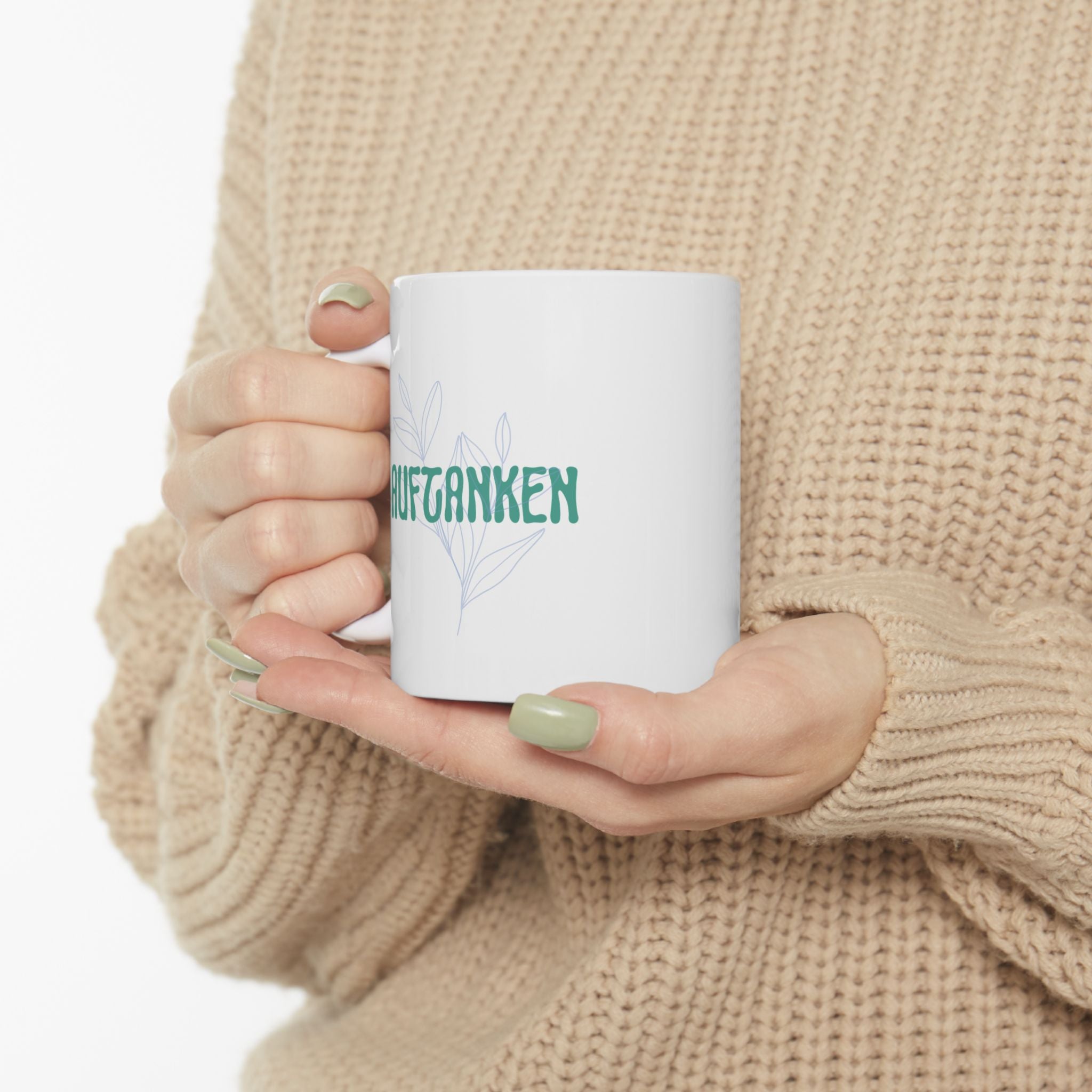 Auftanken German "Refueling" Mental Health Mug, Ceramic Coffee Cup geschenk