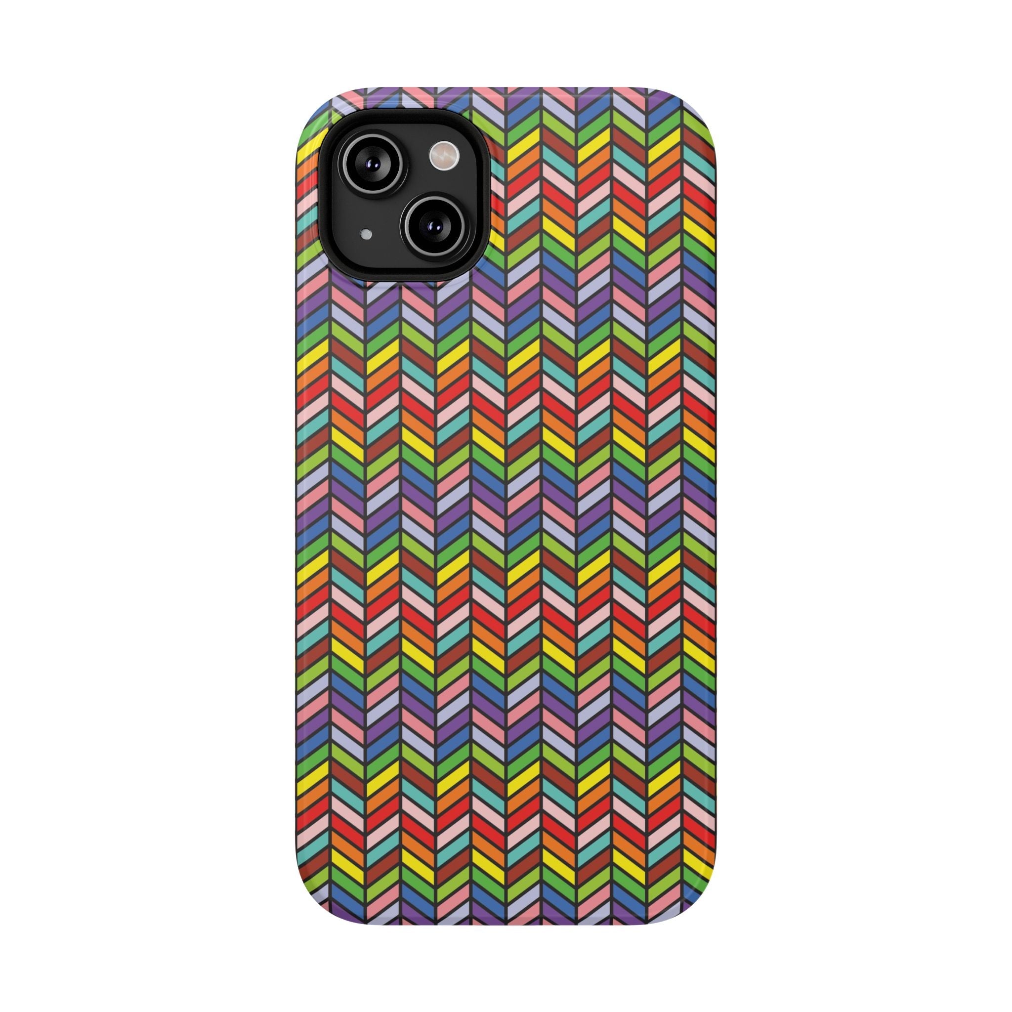 Bespattered Facade Rainbow Chevron Tiles Impact-Resistant Case