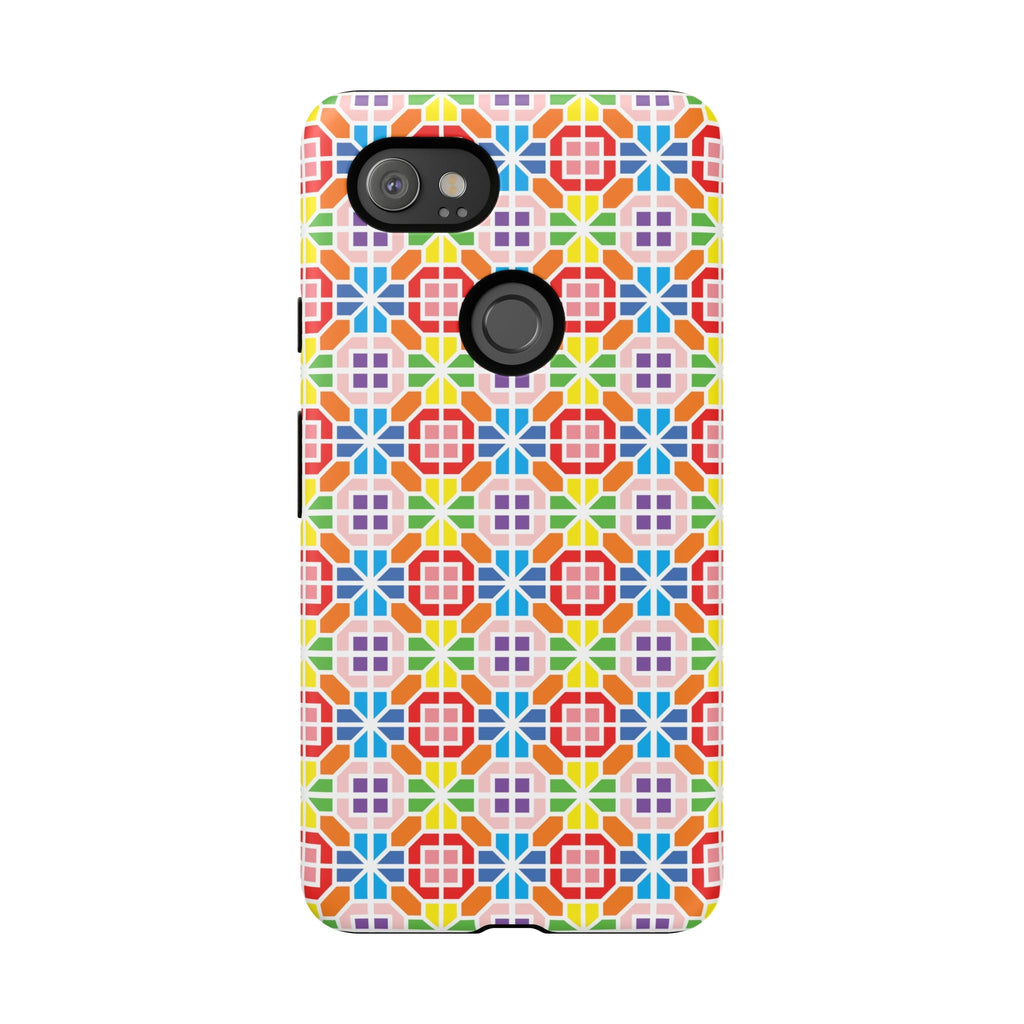 Bespattered Facade Geometric Rainbow Mosaic Tough Case