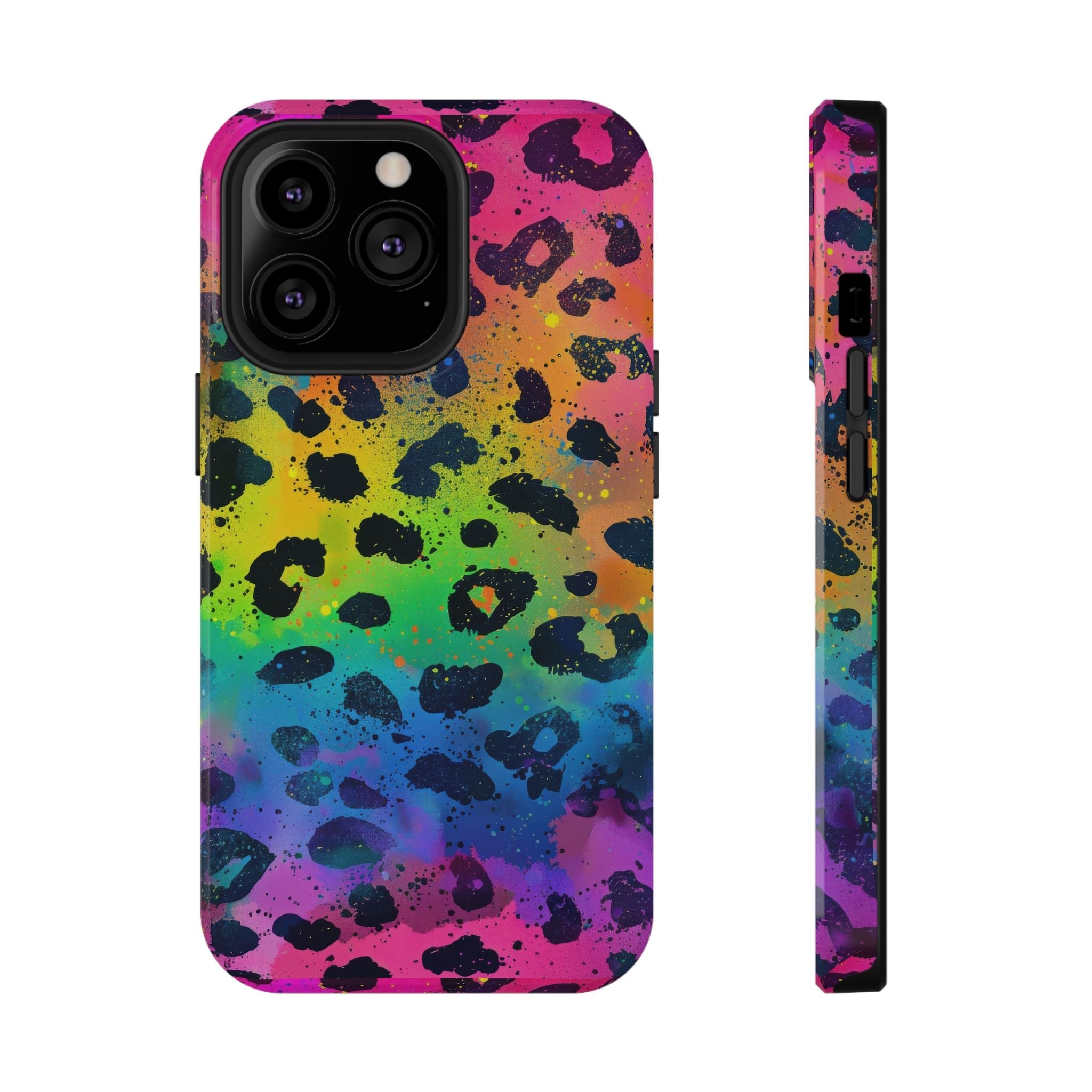 Bespattered Facade Neon Leopard Impact-Resistant Case