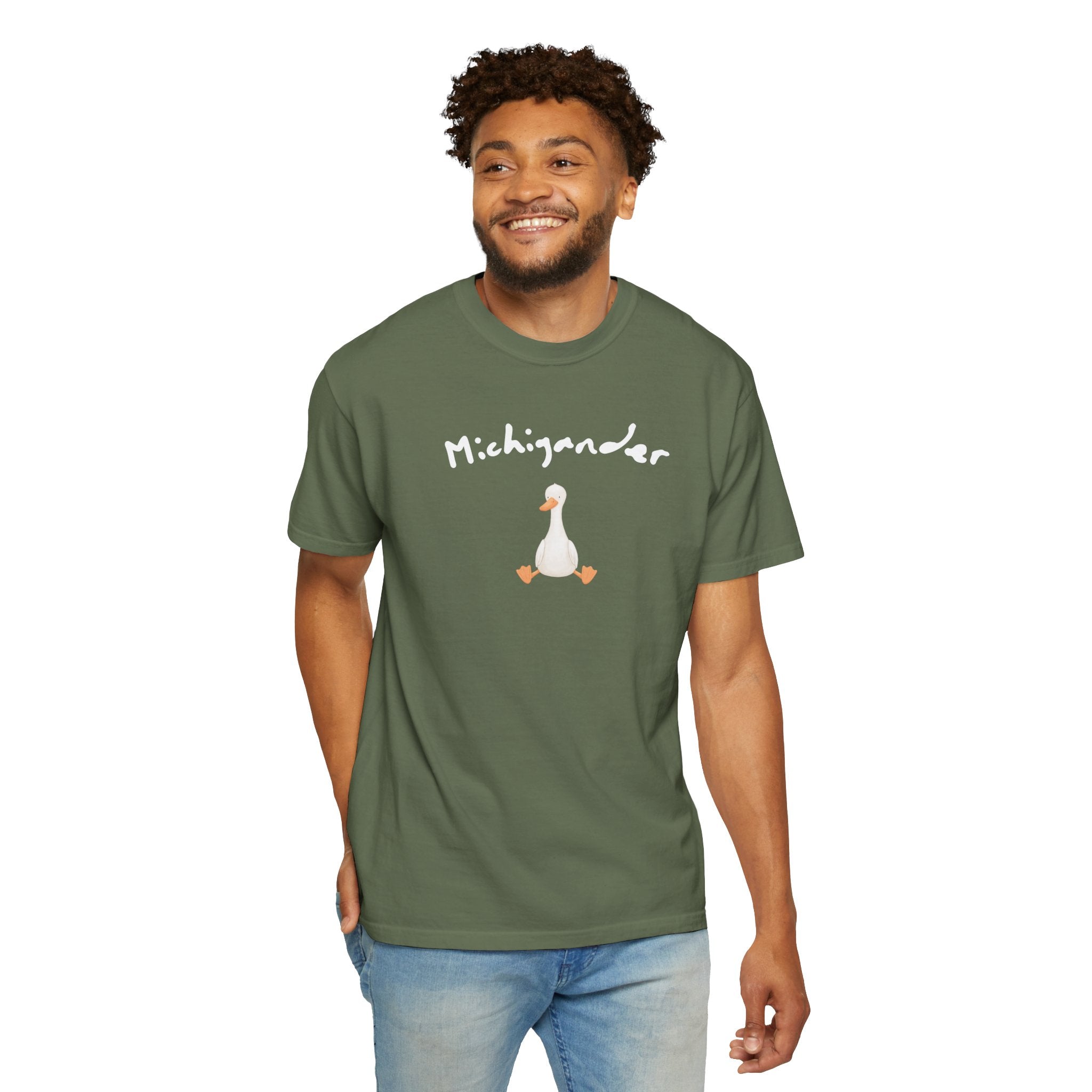 Michigander comfort colors adult tee, silly goose shirt for Michigan residents