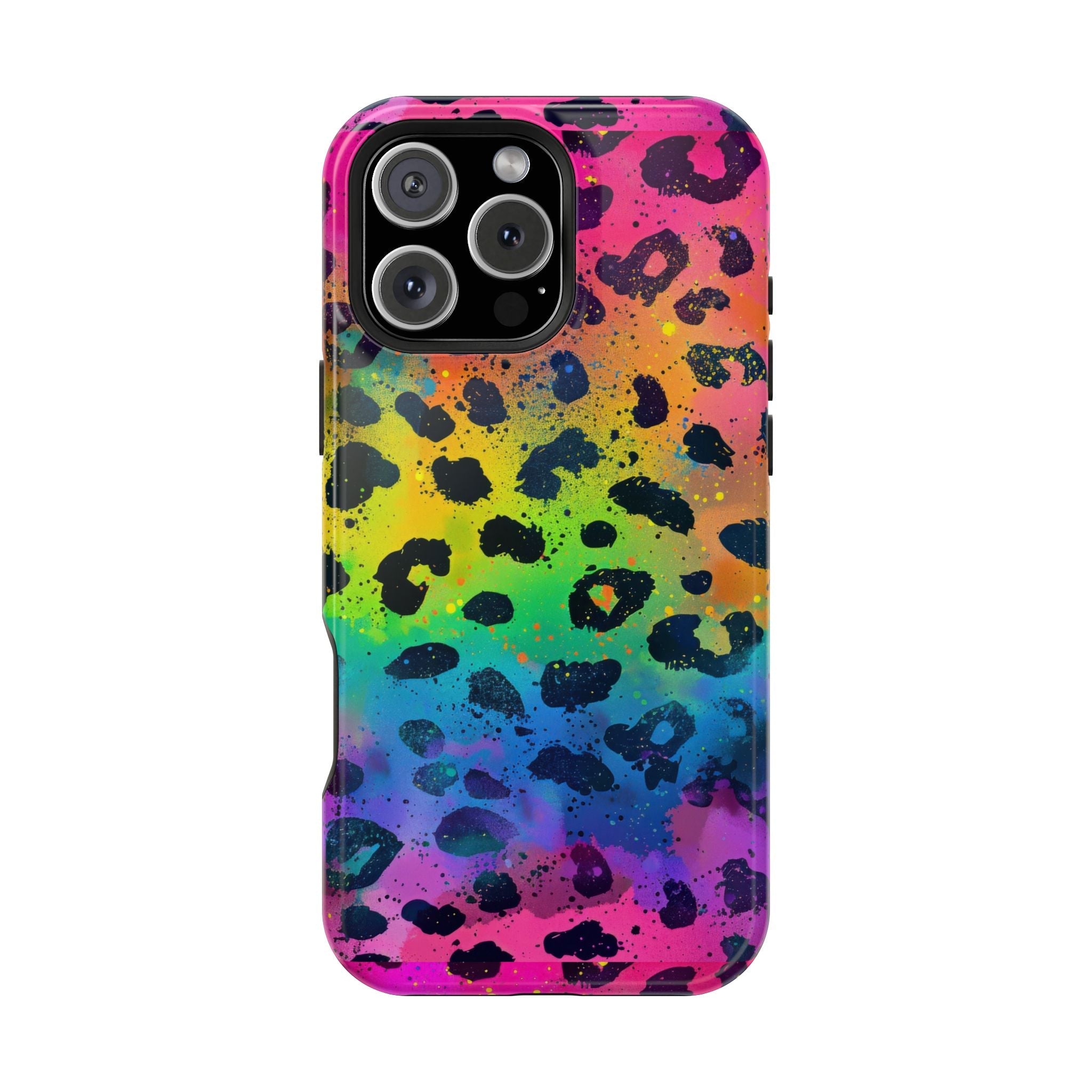 Bespattered Facade Neon Leopard Impact-Resistant Case