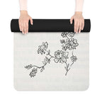 Respirer French Definition Floral Rubber Yoga Mat, Breathe floral Typography Mat