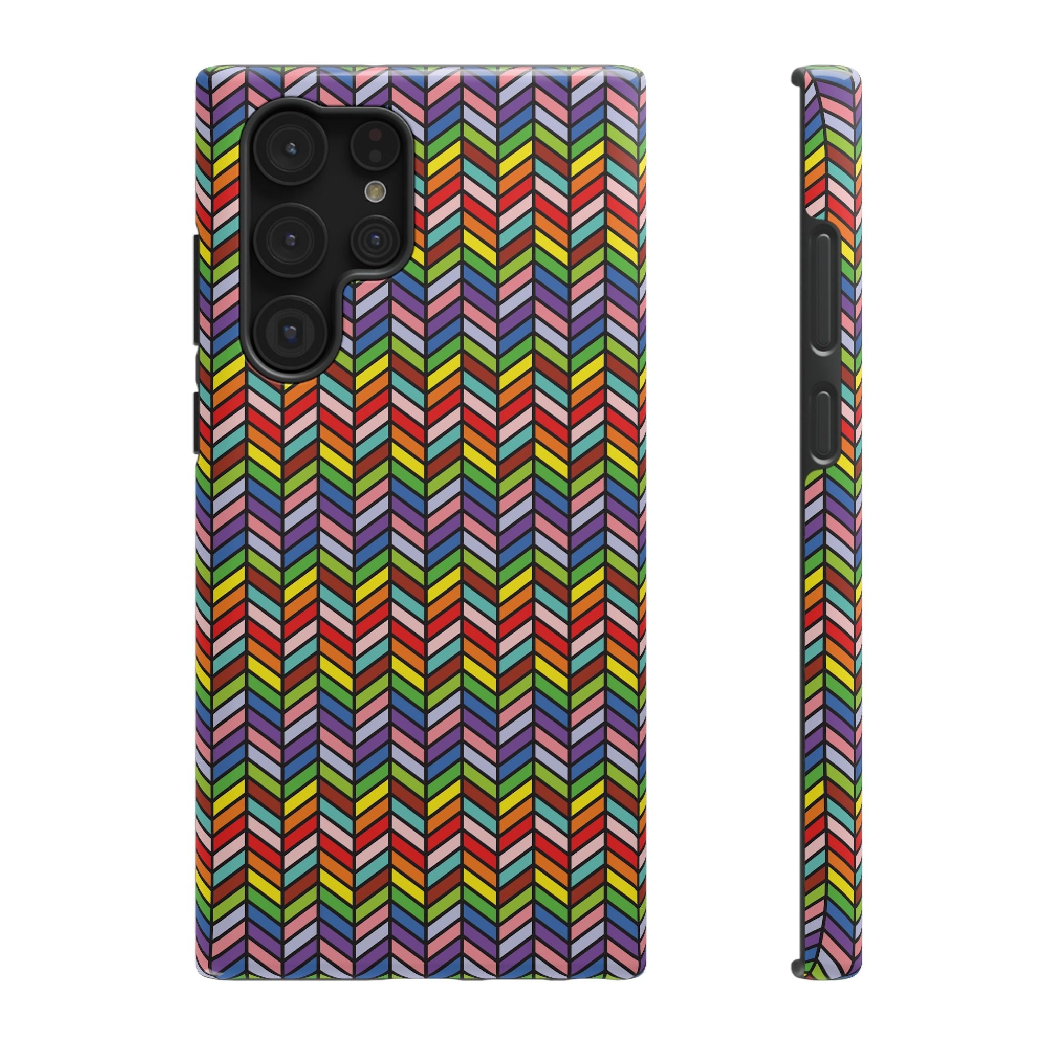 Bespattered Facade Rainbow Chevron Tiles Impact-Resistant Case