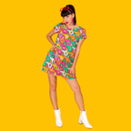 8-Bit A-Frames Tunic in Bright Day by Blue Platypus Clothing