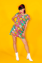 8-Bit A-Frames Tunic in Bright Day by Blue Platypus Clothing