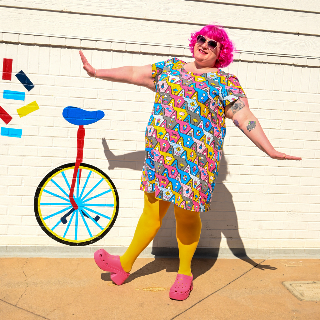 8-Bit A-Frames Tunic in Pretty Pastel by Blue Platypus Clothing