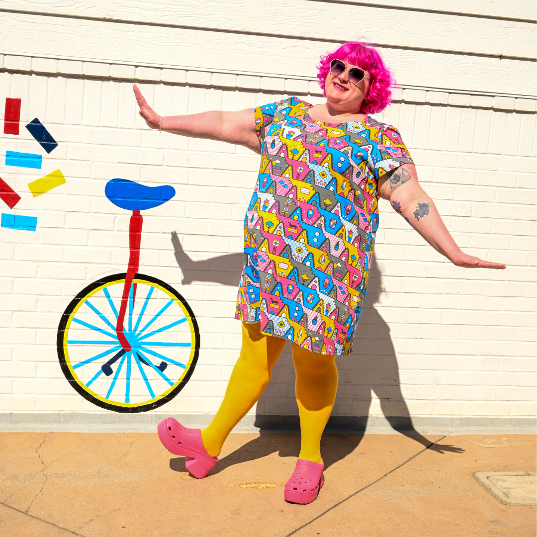 8-Bit A-Frames Tunic in Pretty Pastel by Blue Platypus Clothing