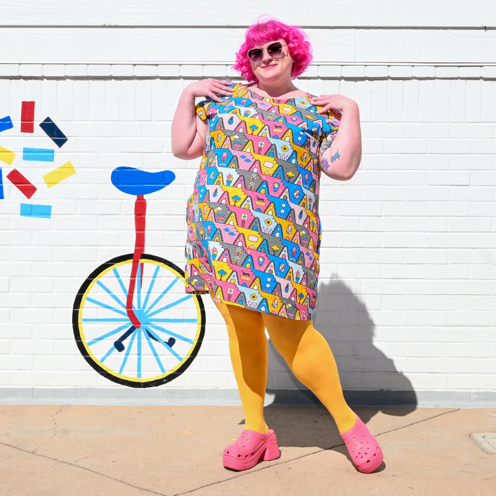 8-Bit A-Frames Tunic in Pretty Pastel by Blue Platypus Clothing