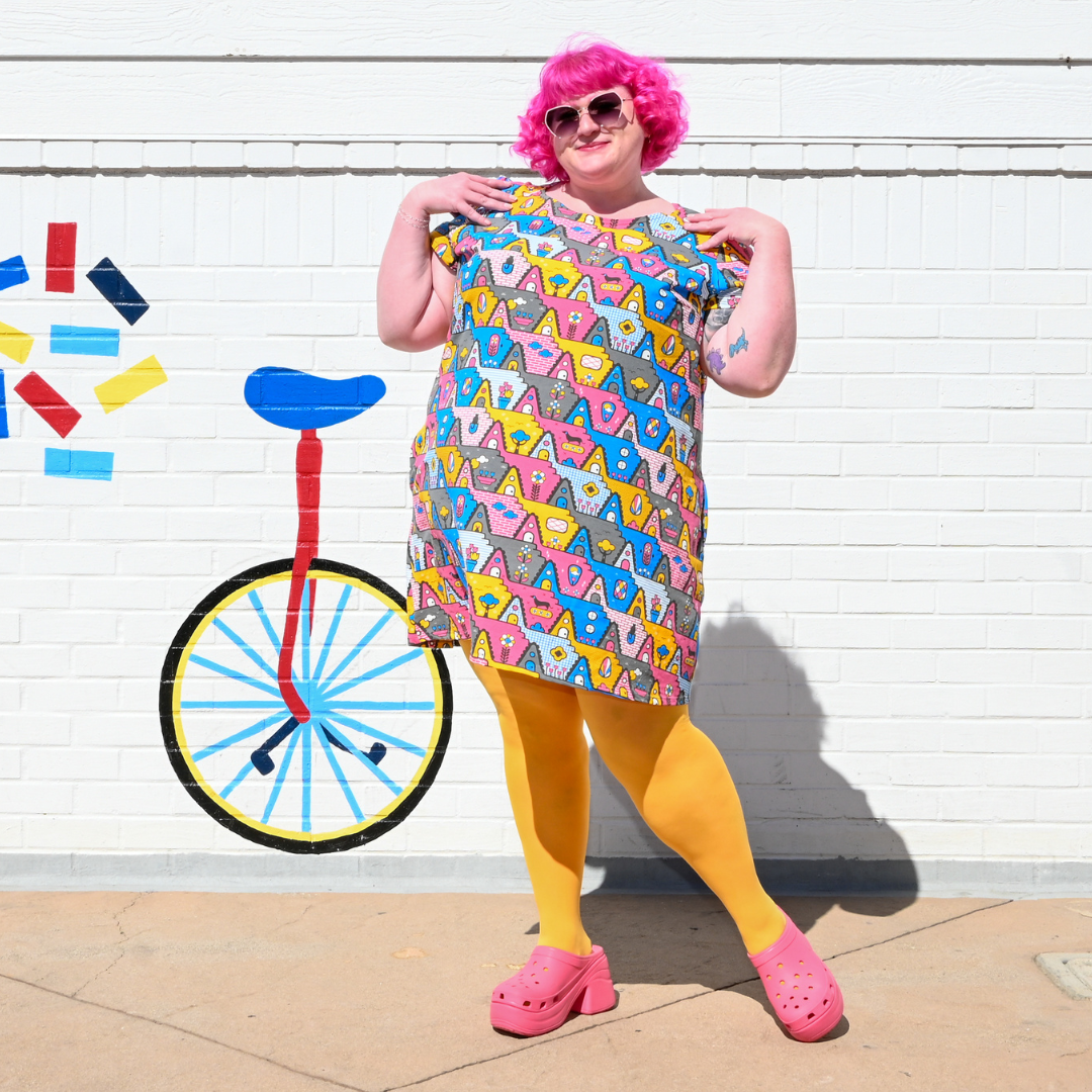 8-Bit A-Frames Tunic in Pretty Pastel by Blue Platypus Clothing