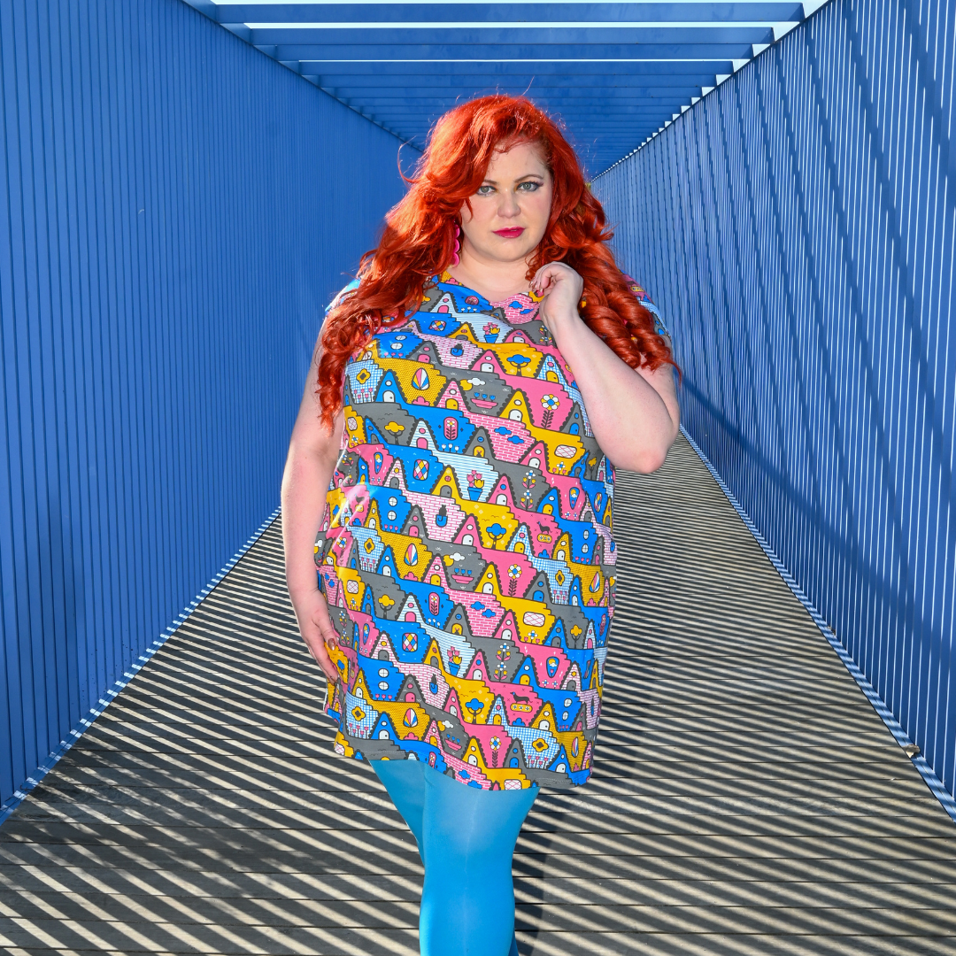 8-Bit A-Frames Tunic in Pretty Pastel by Blue Platypus Clothing