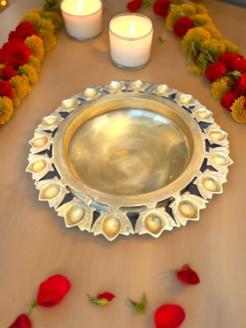 Urli with 18 Lotus Diyas