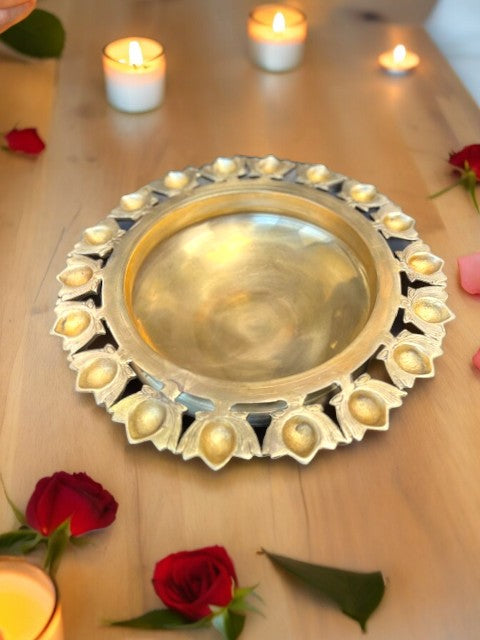 Urli with 18 Lotus Diyas
