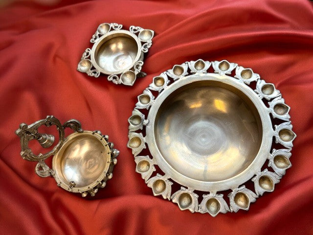 Urli with 18 Lotus Diyas