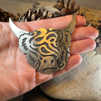 Large Celtic Highland Cow Brooch - Handmade in Scotland