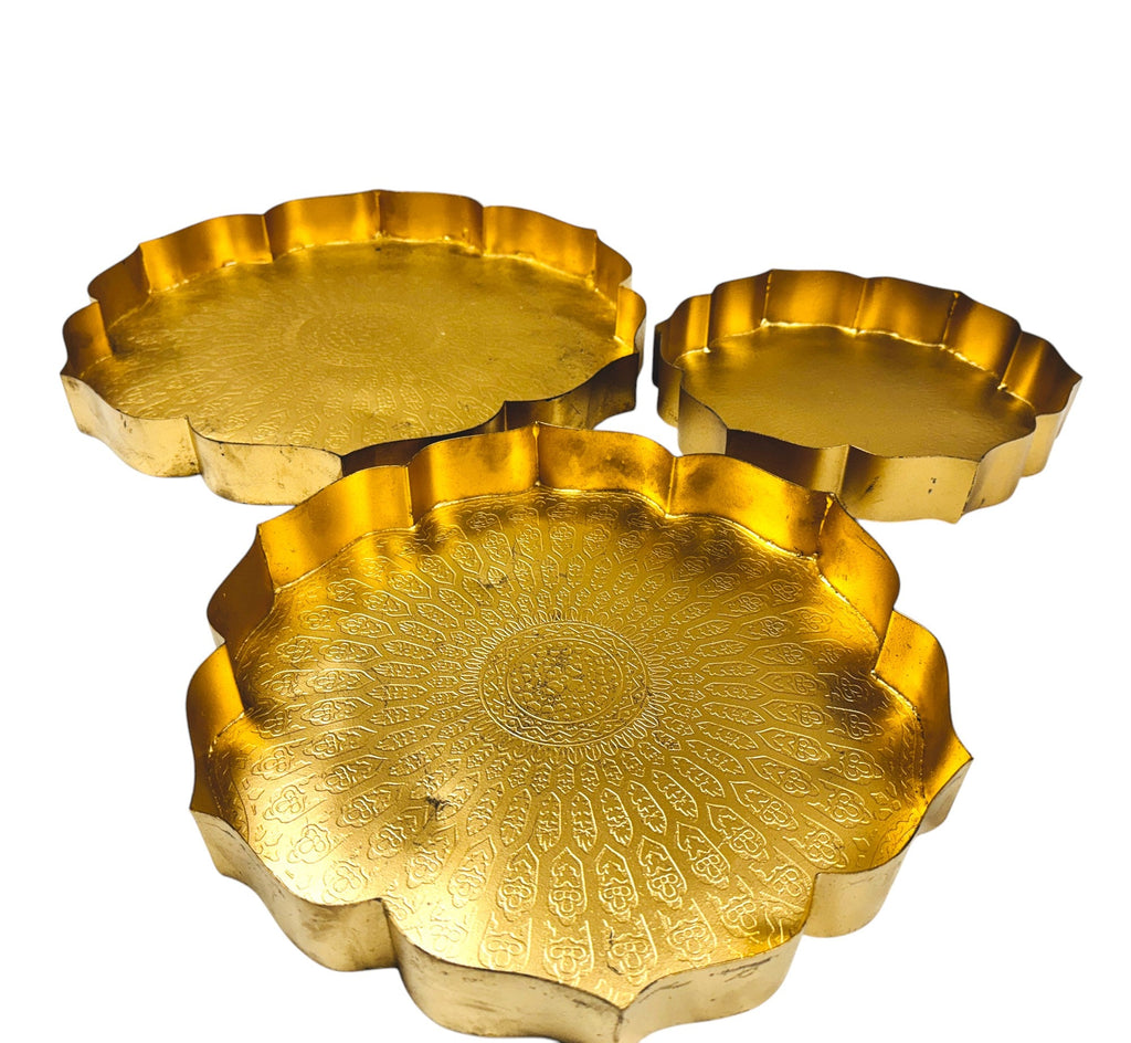 Metal Urli Tray, Set of 3