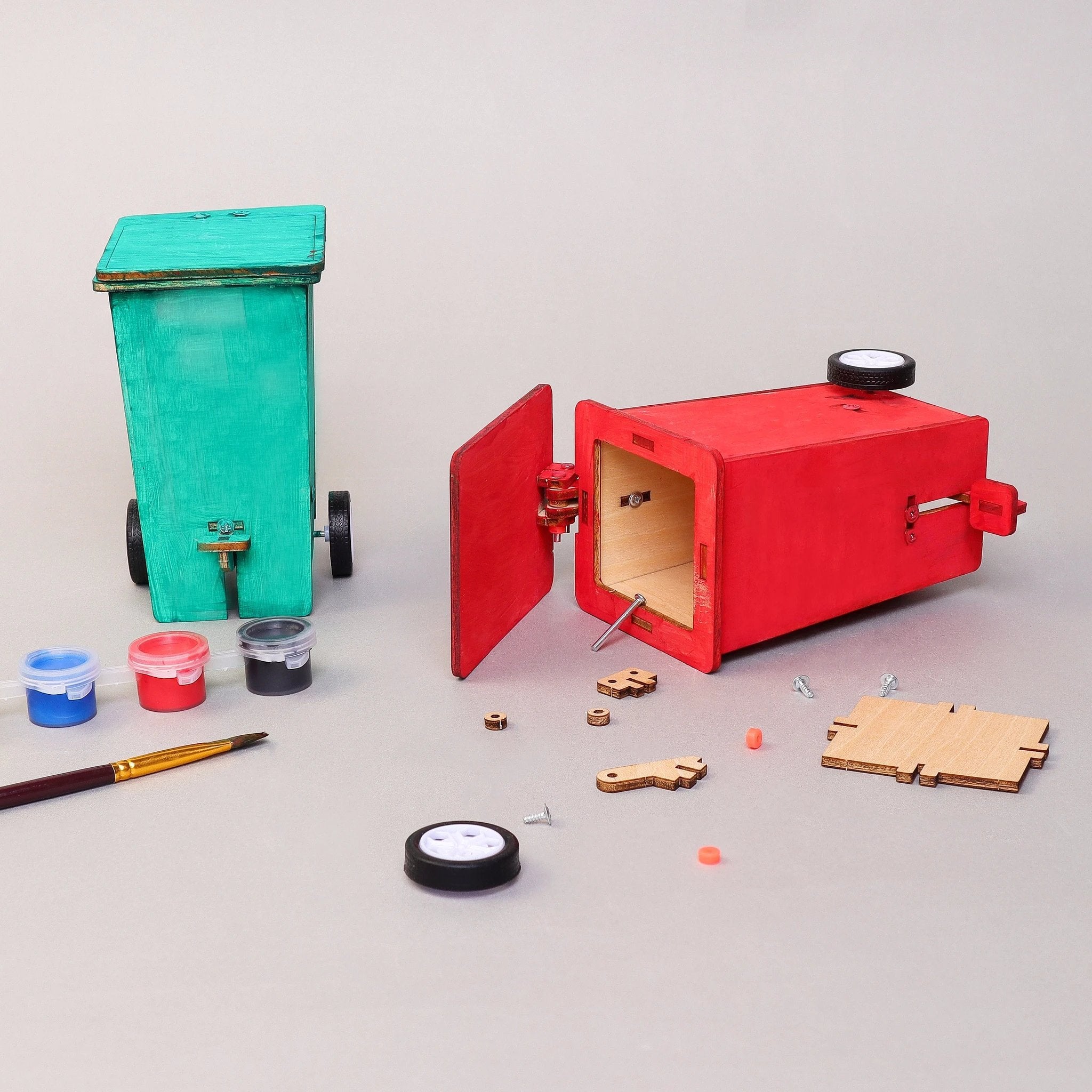 Build & Paint Mini Trash Cans (Set of 2) – Fun Desk Décor & Craft Project by Kitsville