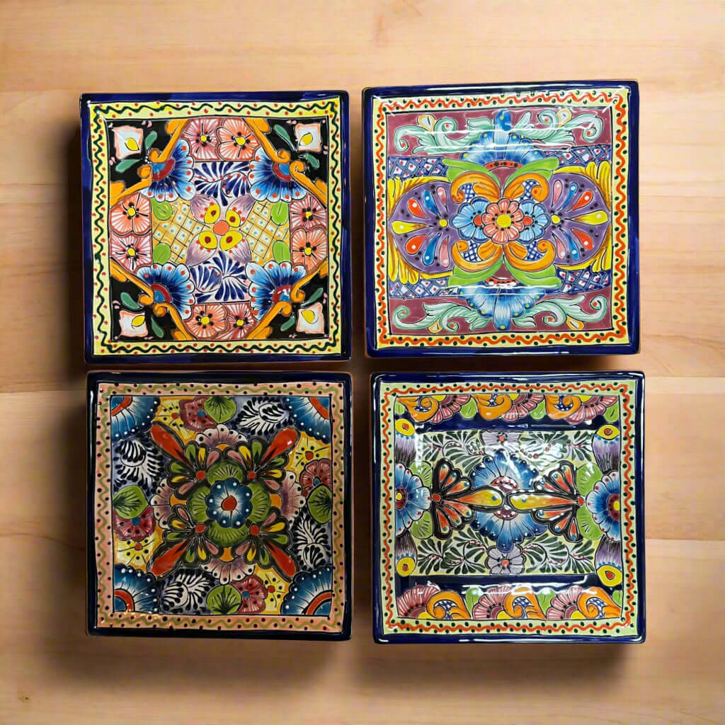 11" Square Talavera Dinner Plate | Vibrant Mexican Dinnerware Talavera Plate La Vie Bien 11" Square Talavera Dinner Plate | Vibrant Mexican Dinnerware