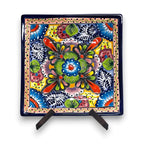11" Square Talavera Dinner Plate | Vibrant Mexican Dinnerware Talavera Plate La Vie Bien 11" Square Talavera Dinner Plate | Vibrant Mexican Dinnerware