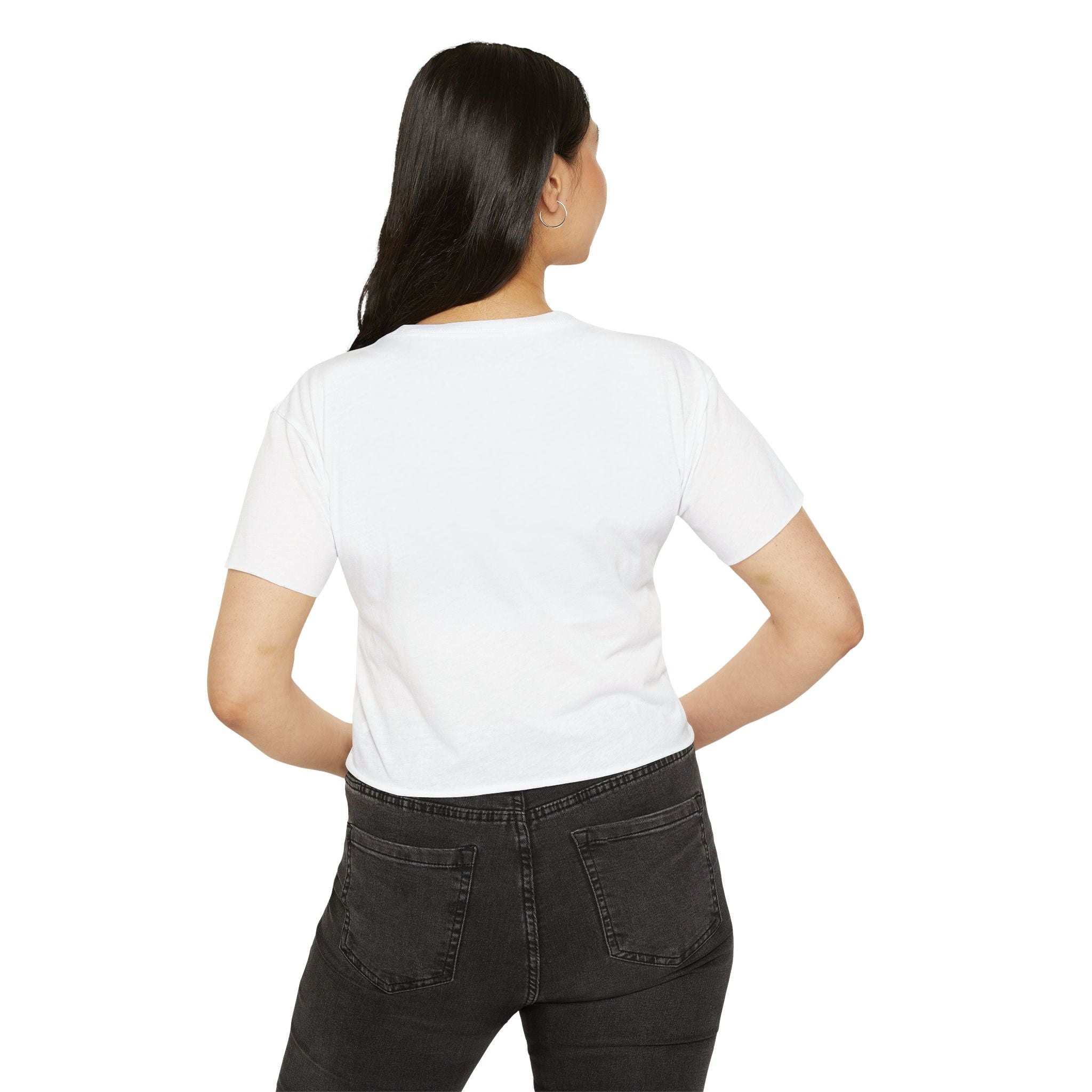 Auf Deutsch, bitte script crop top, German phrase tee, minimalist typography