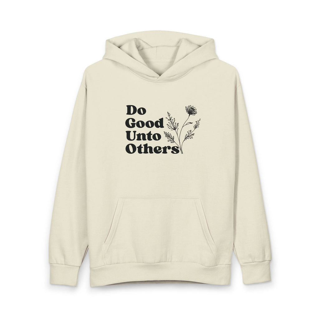 Do Good Unto Others Golden Rule Hoodie, Floral Script Design by Printify