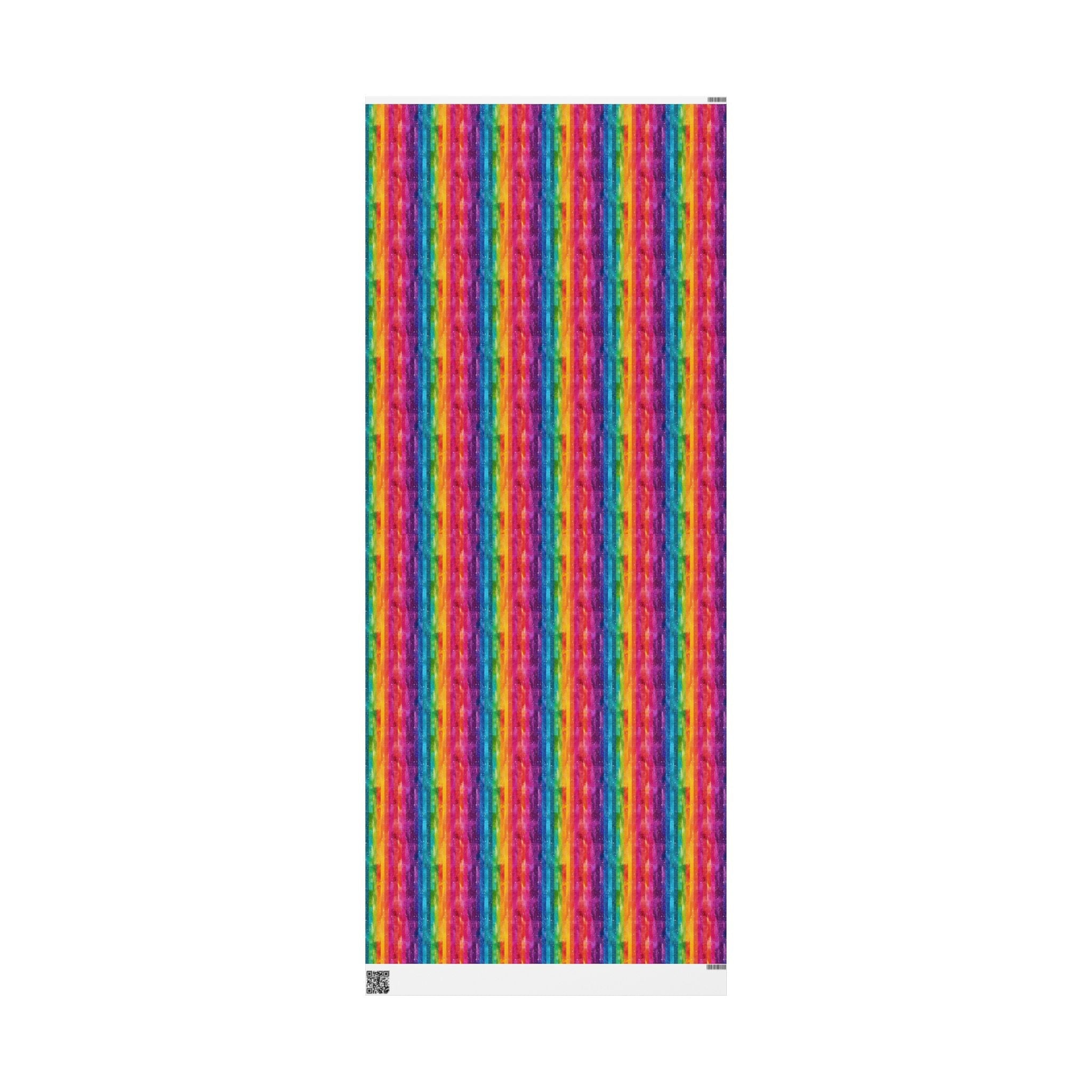 Bespattered Facade Rainbow Stripes Wrapping Paper | Three Sizes | Glossy or Matte