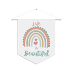 Life is beautiful Rainbow Pennant Wall Art by Printify