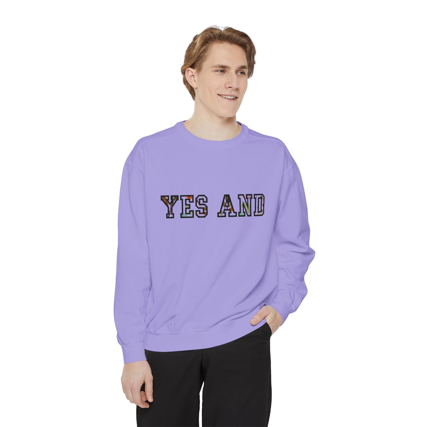 Sweat-shirt Oui et texte en bloc, couleurs confort