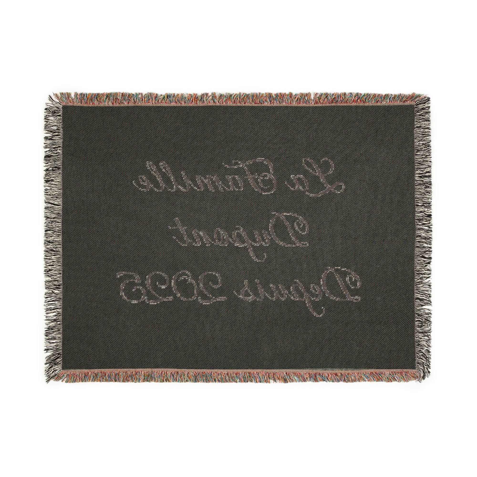 Couverture tissée personnalisée avec nom de famille et année