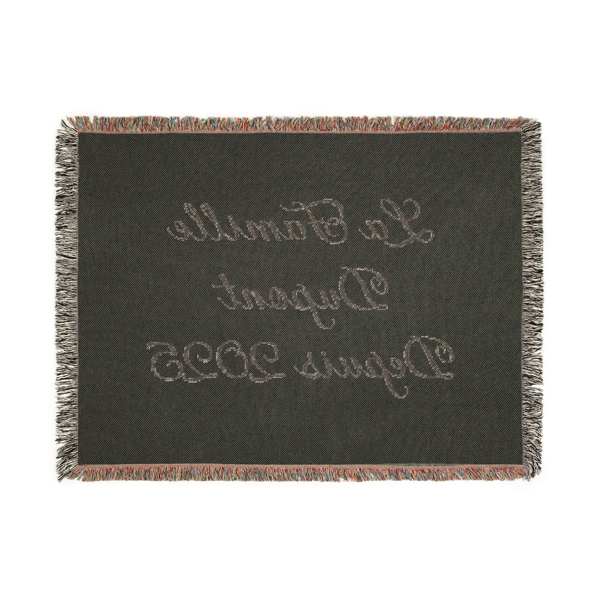 Couverture tissée personnalisée avec nom de famille et année