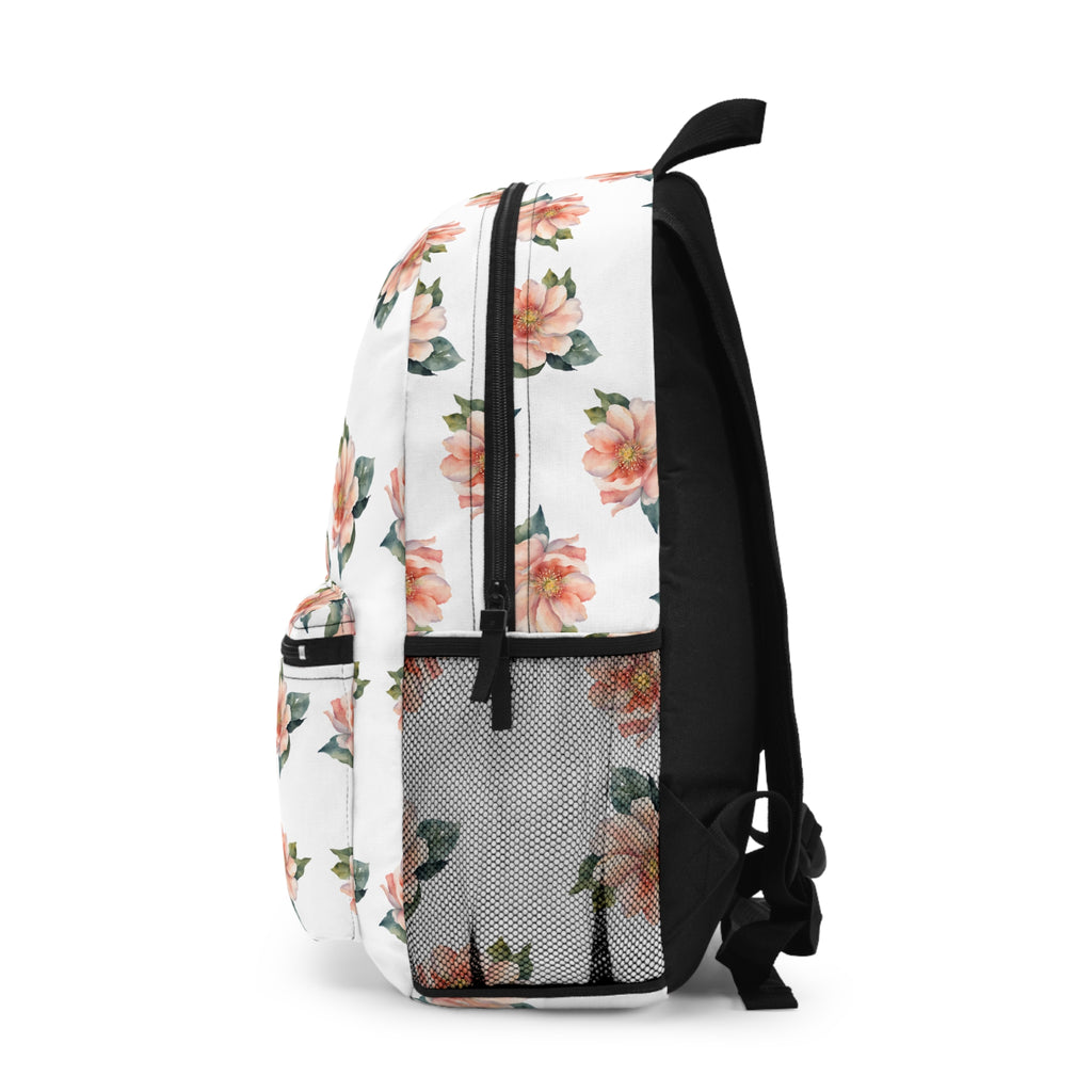 Pink Watercolor Flower Backpack
