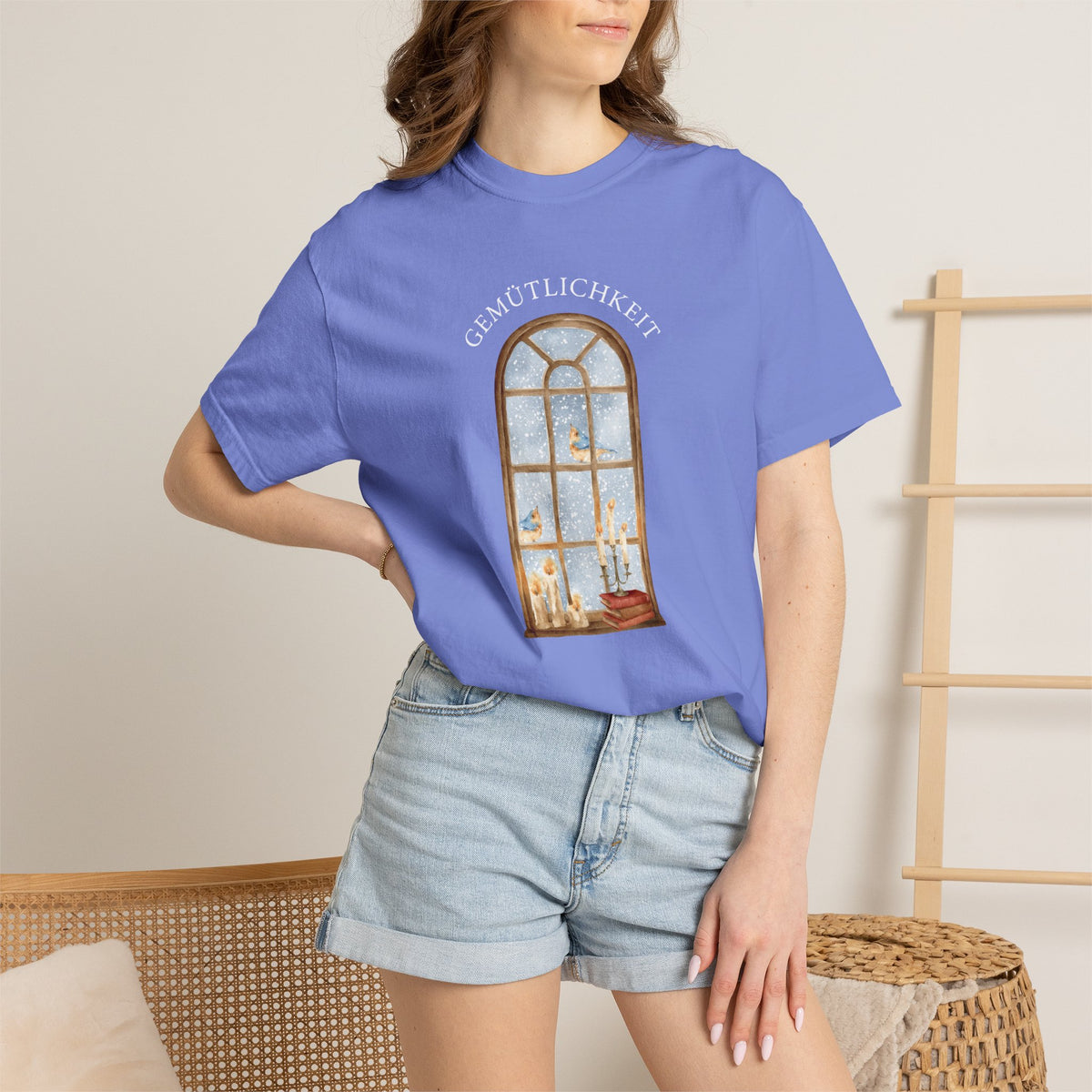“Gemütlichkeit” Gothic Arch Window cozy German T-Shirt