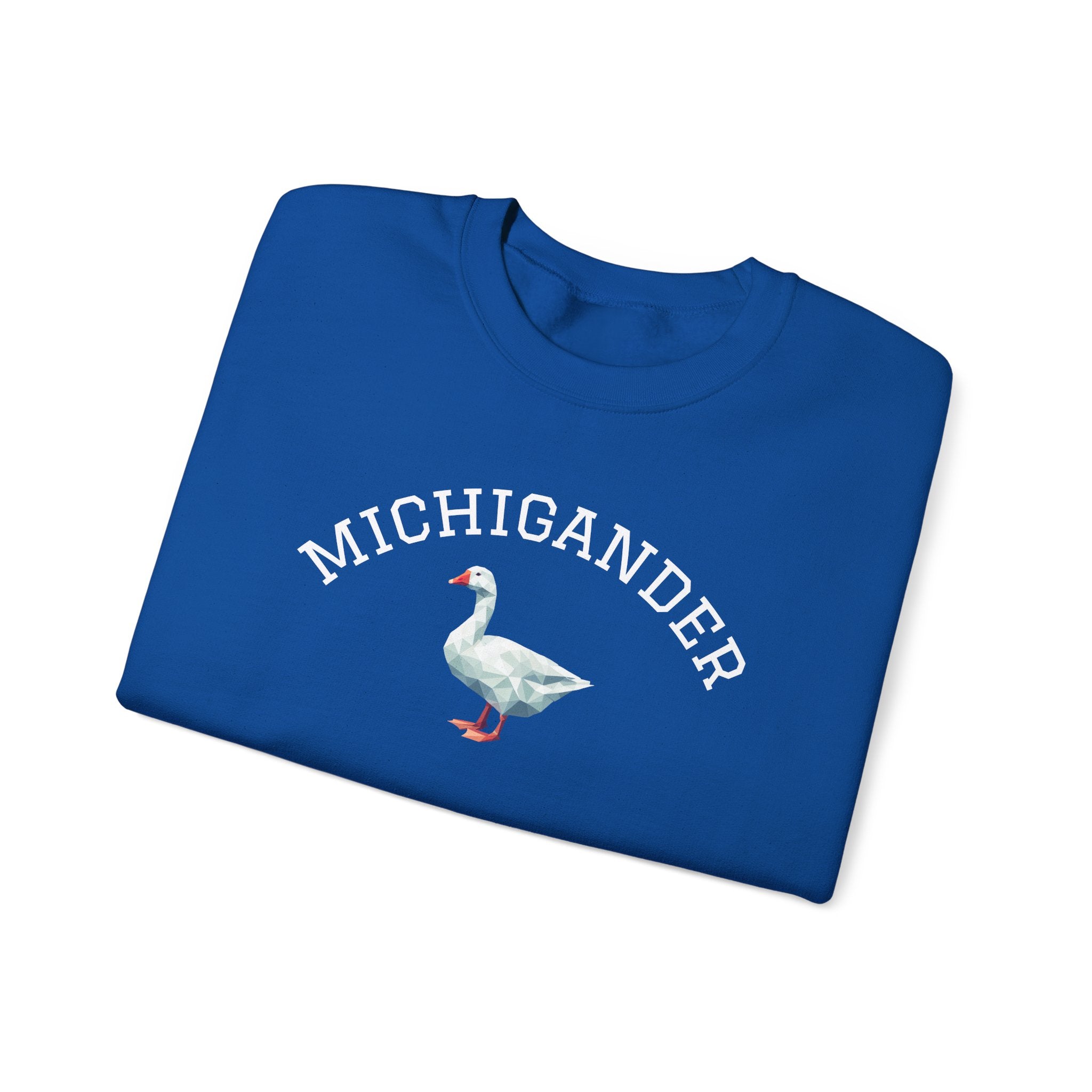 Michigander Goose Sweatshirt (collegiate font) for Michigan resident