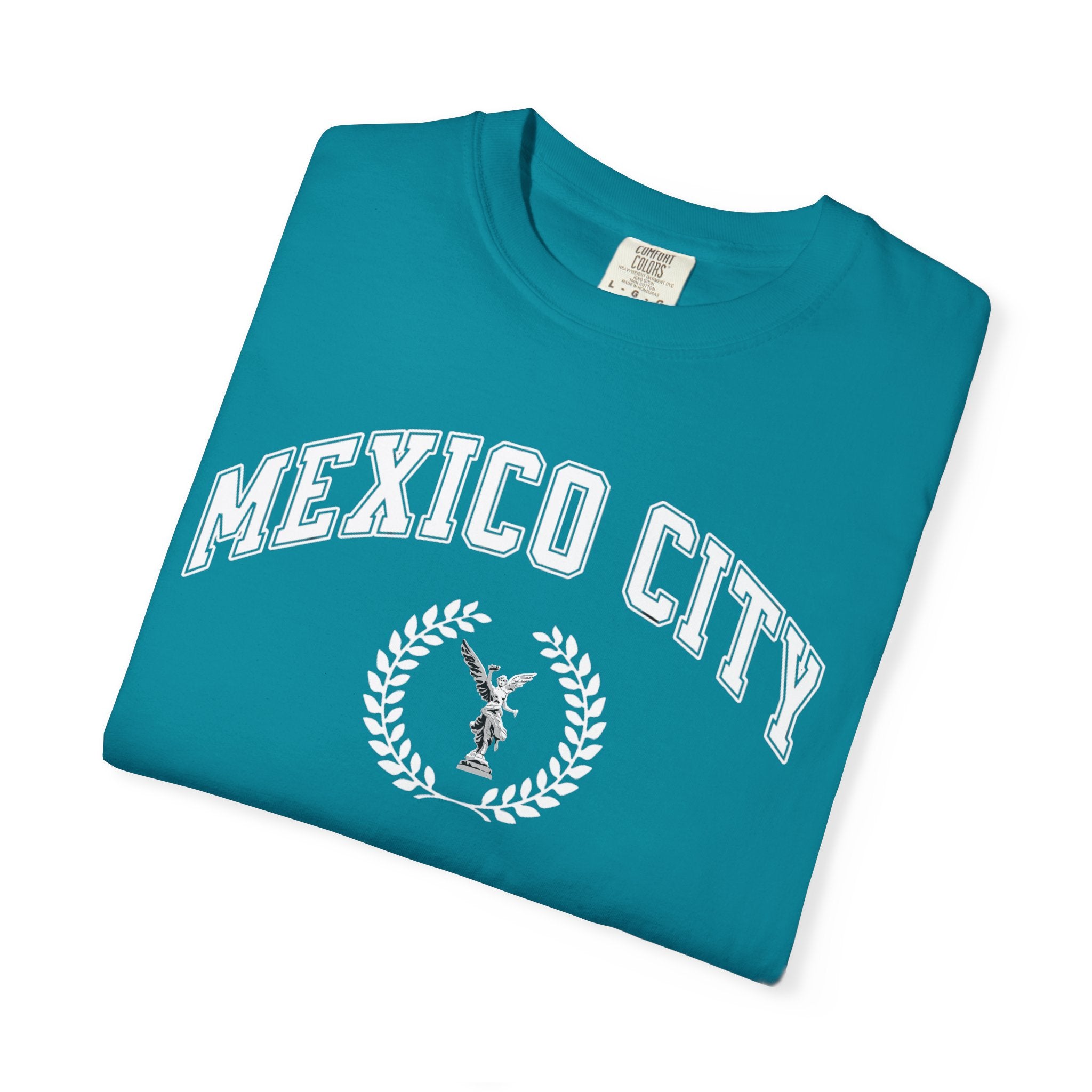 Mexico City Vintage Tee — Laurel Crest with Monumento a la Independencia Graphic T-Shirt