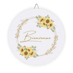 Bienvenue Sunflower Wooden Welcome Sign by Printify