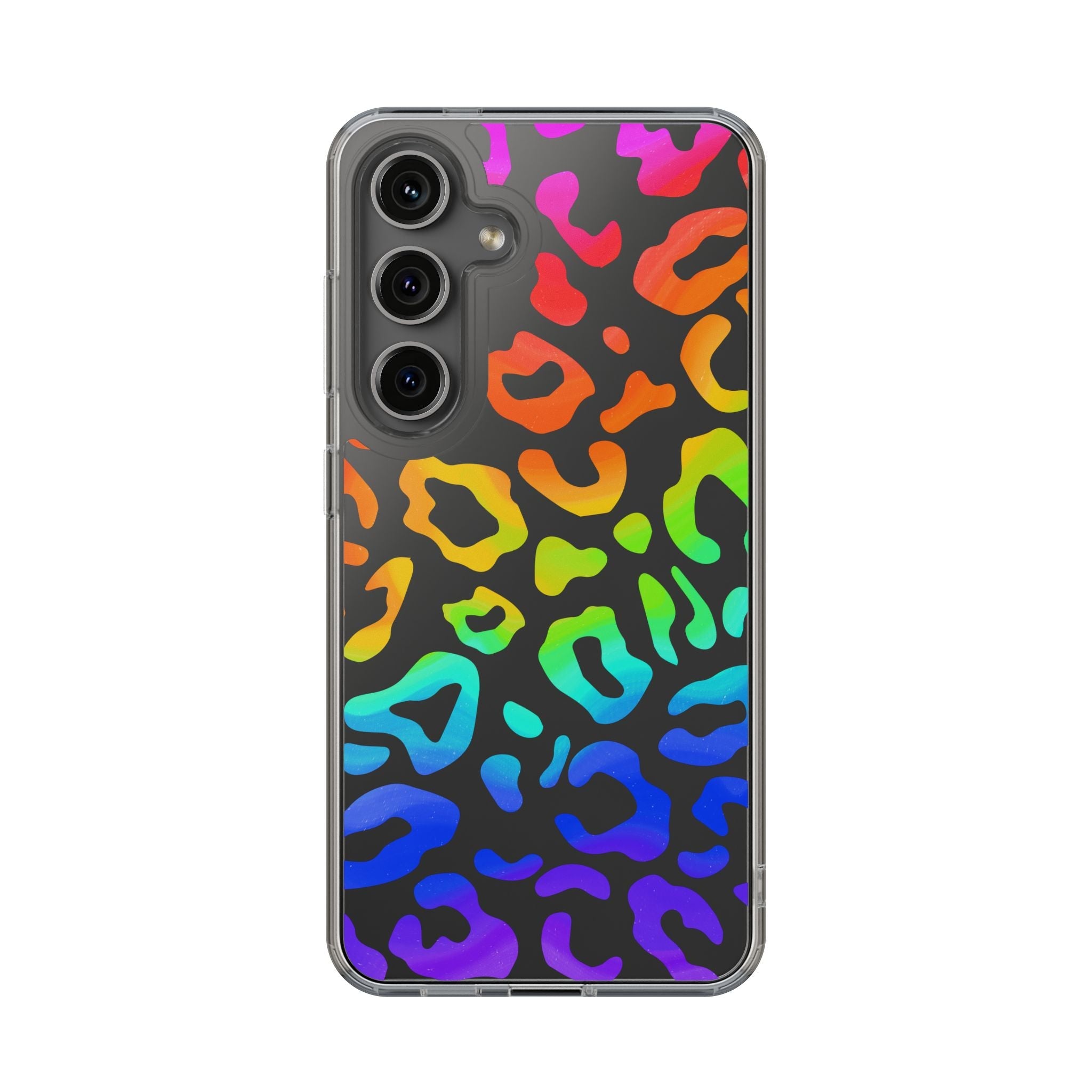 Bespattered Facade Watercolor Rainbow Leopard Clear Case