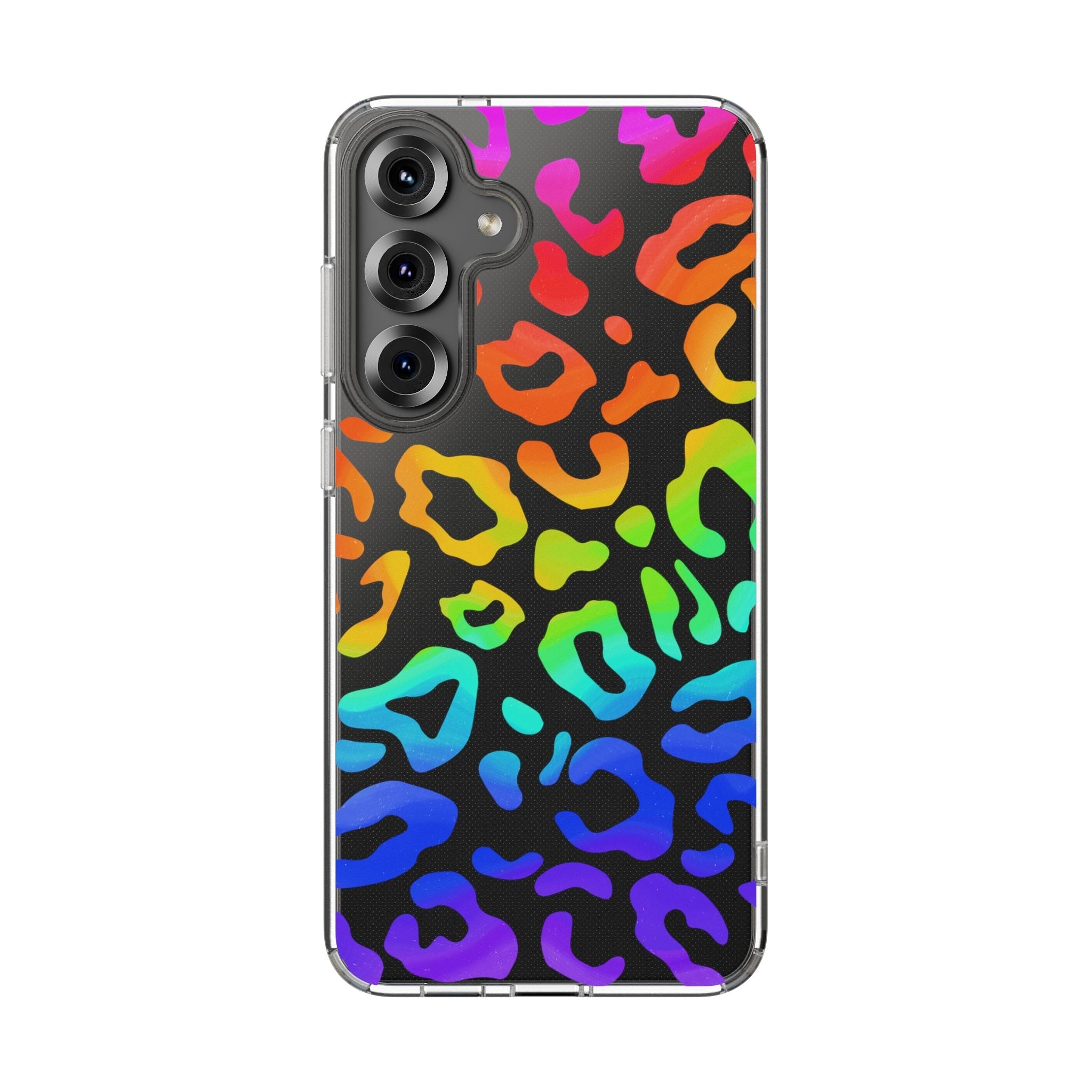 Bespattered Facade Watercolor Rainbow Leopard Clear Case