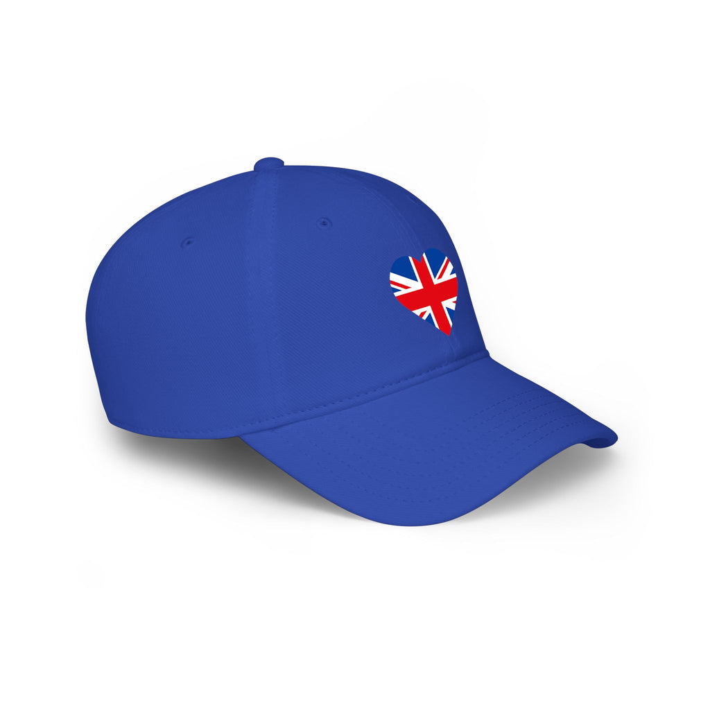 Union Jack United Kingdom flag Heart Cap, Low Profile Baseball Hat