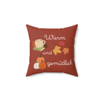 German Warm und gemütlich Autumn Cozy Pillow, Fall Decor Throw Pillow