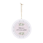 Silence, s'il vous plaît hanging wooden wall sign by Printify