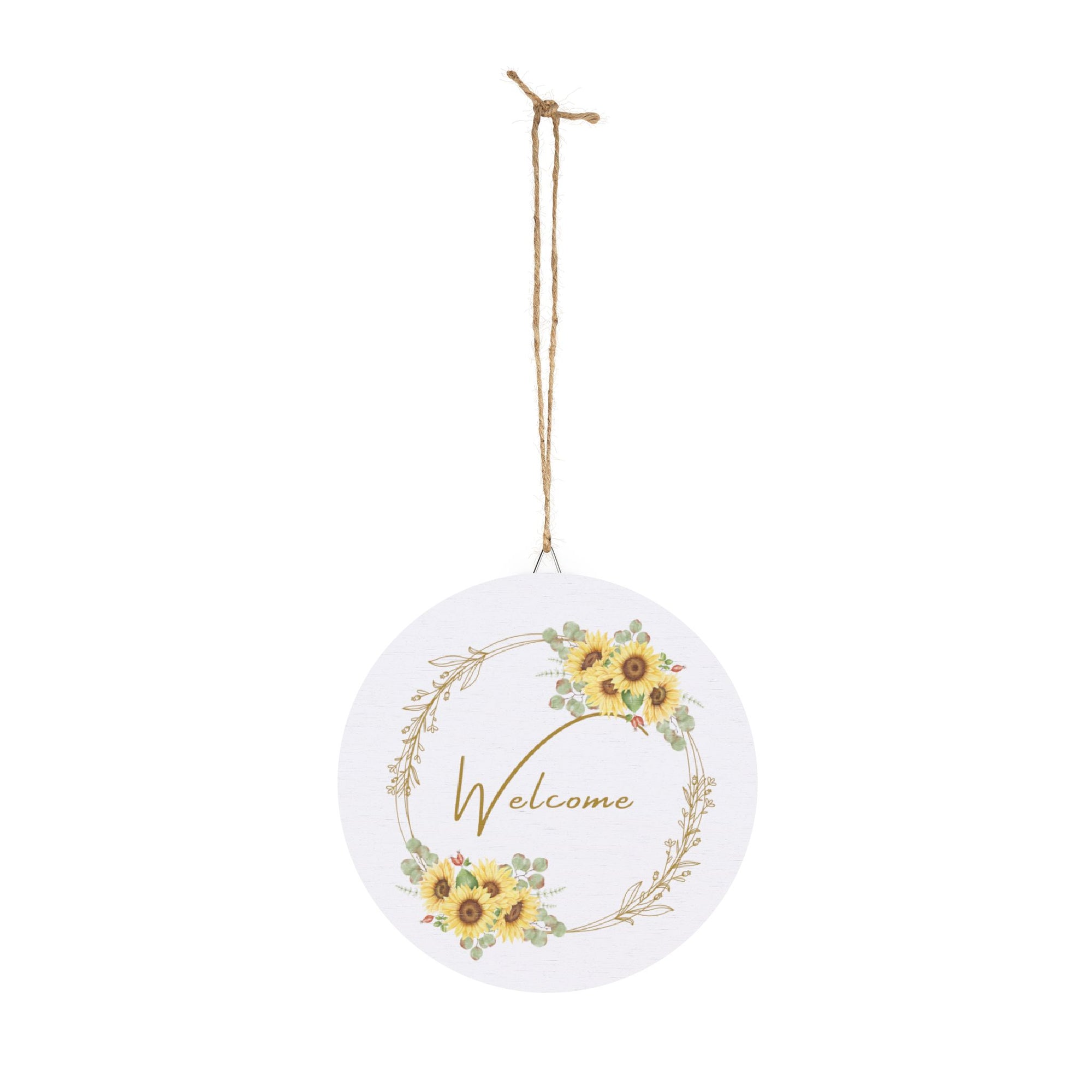 Wooden hanging Sunflower Welcome Sign