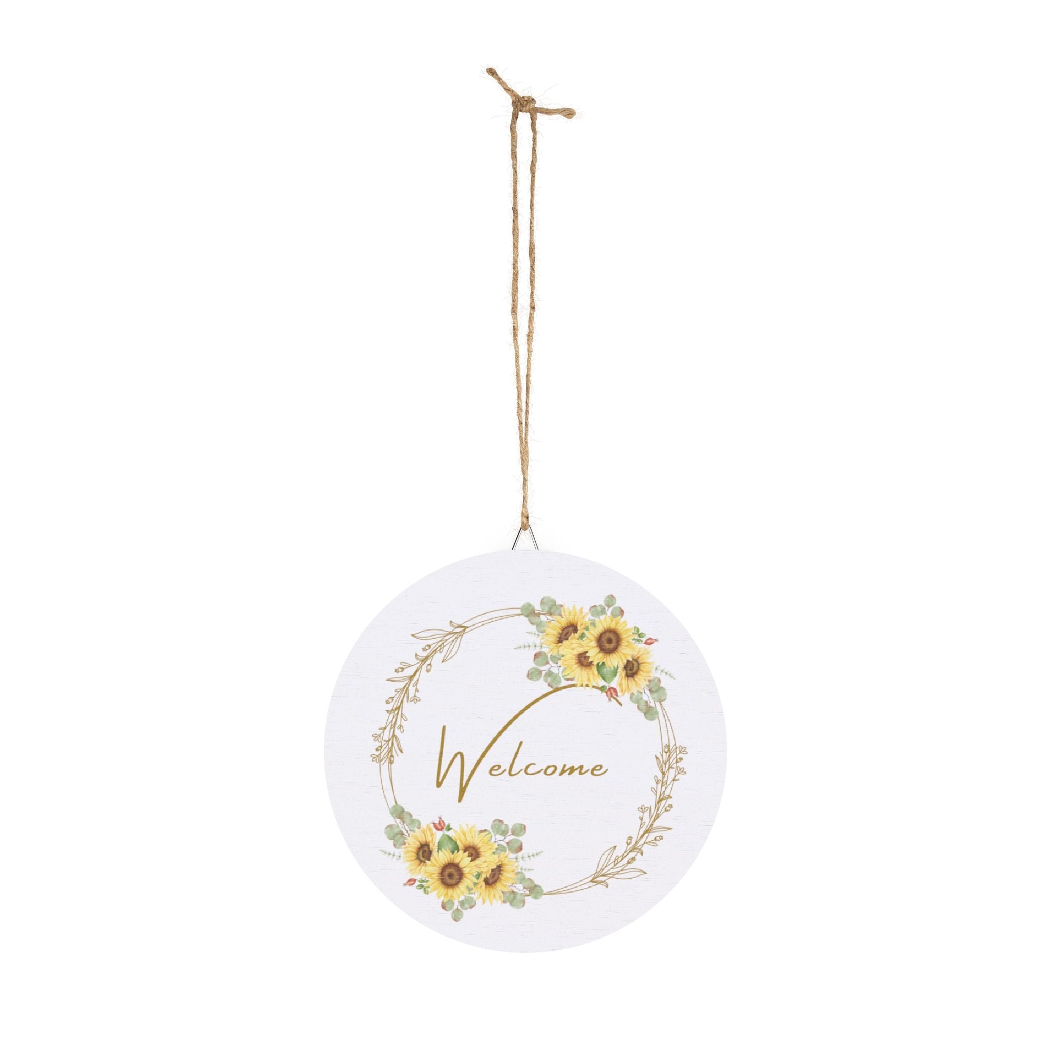 Wooden hanging Sunflower Welcome Sign