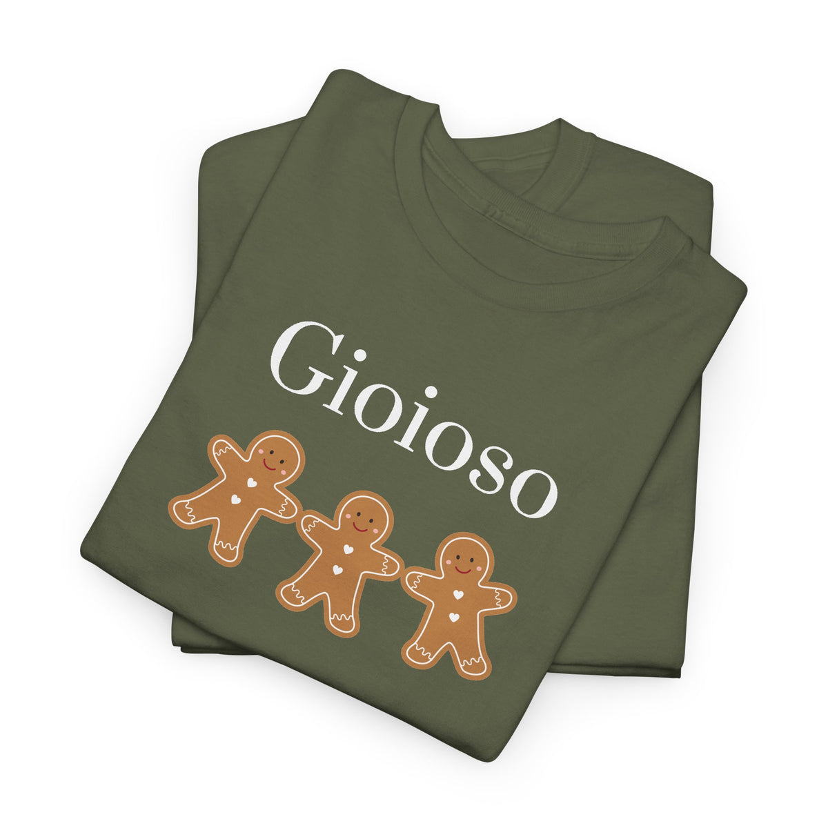 Gioioso Gingerbread Tee — Italian joyful Holiday Christmas Cookie Graphic Shirt