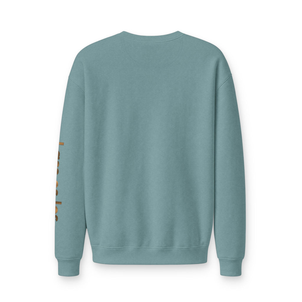 Im Hier Und Jetzt Crewneck Sweatshirt, metallic foil print German Phrase In the Here and Now, Let it go meditative phrases, Minimal Script