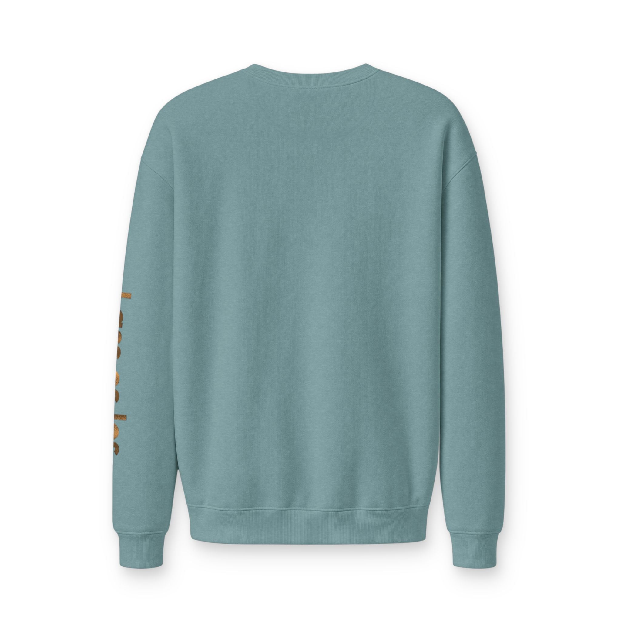 Im Hier Und Jetzt Crewneck Sweatshirt, metallic foil print German Phrase In the Here and Now, Let it go meditative phrases, Minimal Script