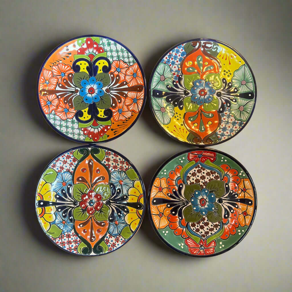 11.5" Talavera Dinner Plate | Hand - Painted Mexican Folk Art Dish Talavera Plate La Vie Bien 11.5" Talavera Dinner Plate | Hand - Painted Mexican Folk Art Dish
