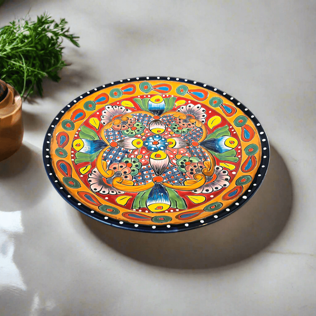 11.5" Talavera Dinner Plate | Vibrant Mexican Dinnerware Talavera Plate La Vie Bien 11.5" Talavera Dinner Plate | Vibrant Mexican Dinnerware