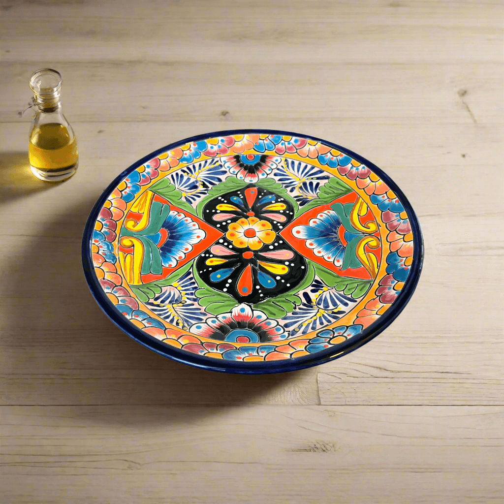 11.5" Talavera Dinner Plate | Vibrant Mexican Dinnerware Talavera Plate La Vie Bien 11.5" Talavera Dinner Plate | Vibrant Mexican Dinnerware